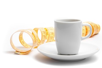 coffee cup with tape measure