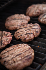 Hamburgers on the grill