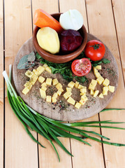 Composition of vegetables on plate