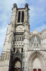 Gothic facade of the Saint-Pierre-et-Saint-Paul Cathedral,Troyes