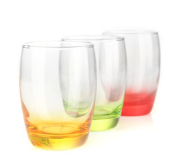 Empty glasses isolated on white