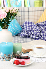 Close up on trendy modern living room