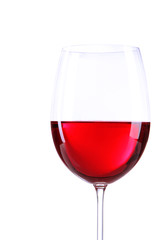 Glass of wine isolated on white