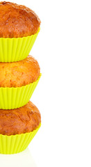 Sweet cupcakes isolated on white