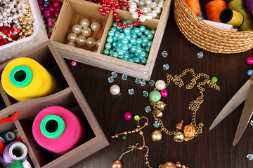 Workplace of jewellery  maker close-up