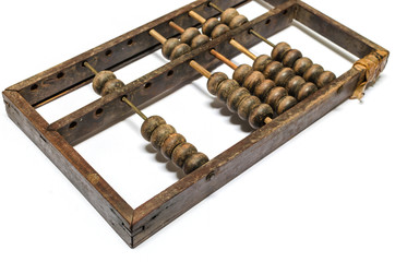 worn aged wooden abacus