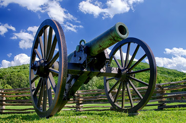 Civil War era cannon overlooks Kennesaw Mountain National Battle