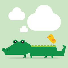 Cartoon crocodile illustration.