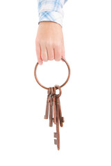 hand holding keys on ring