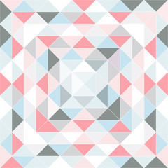 retro pattern of geometric  pastel triangles from the center