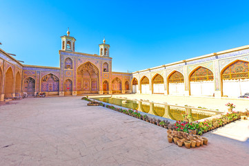 Fototapeta premium Nasir al-Mulk Mosque in Shiraz, Iran.