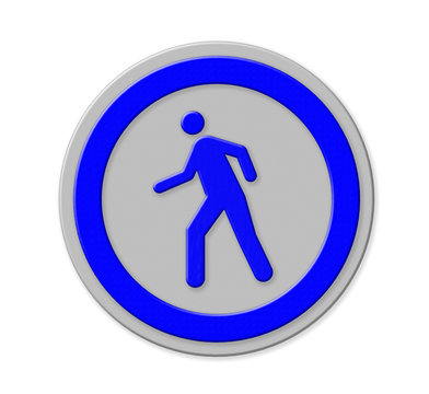 Walking sign on a white background. Part of a series.