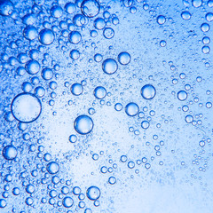 Oil bubbles on a water surface