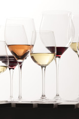 still life of wine glasses with wine