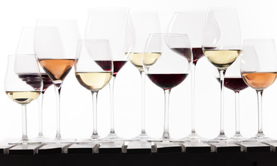 still life of wine glasses with wine