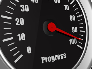 top speed in gauge of progress