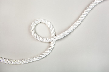 Nylon rope loop on a grey background