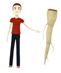 3d render of cartoon character with parsley