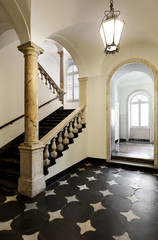 ancient hall of a classic historic building, interior