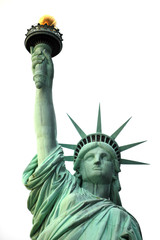 Fototapeta na wymiar NY Statue of Liberty na białym