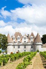 Fototapeta na wymiar Monbazillac Castle z winnicy, Aquitaine, France
