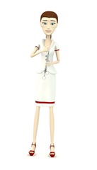 3d render of cartoon character with needle