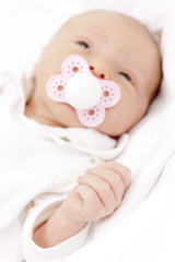 portrait of newborn baby girl