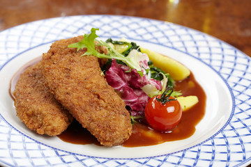 Schnitzel with salad