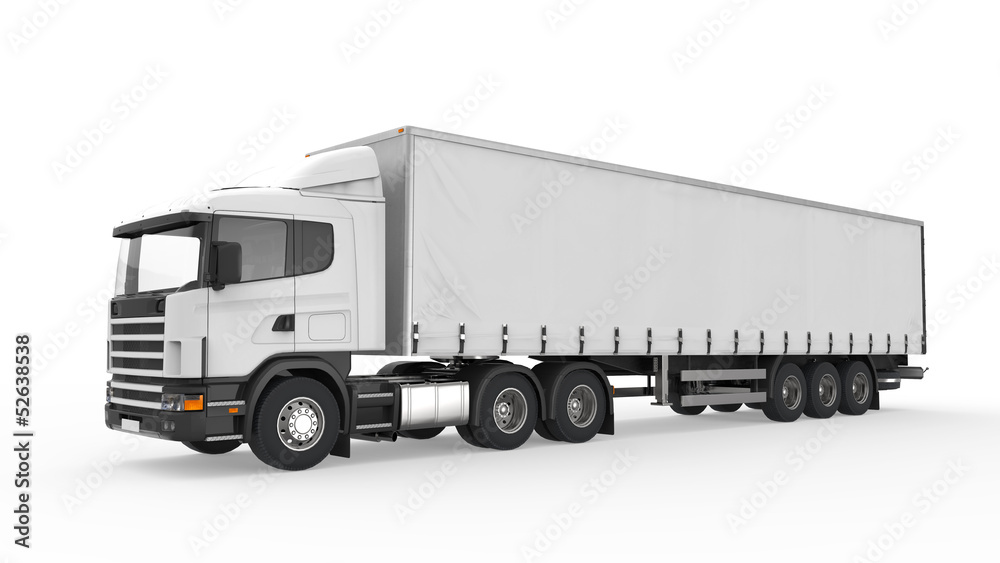 Canvas Prints cargo delivery truck isolated on white background