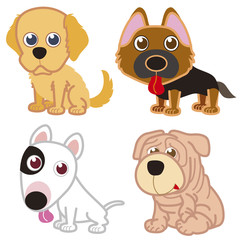 cartoon dog set.