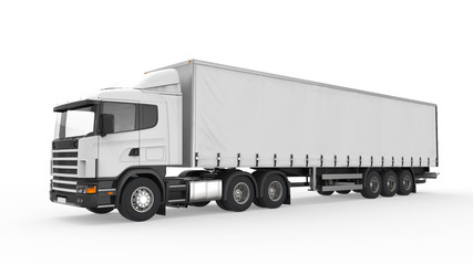 Fototapeta na wymiar Cargo Delivery Truck Isolated on White Background