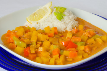 Rutabaga (swede) curry with coconut rice