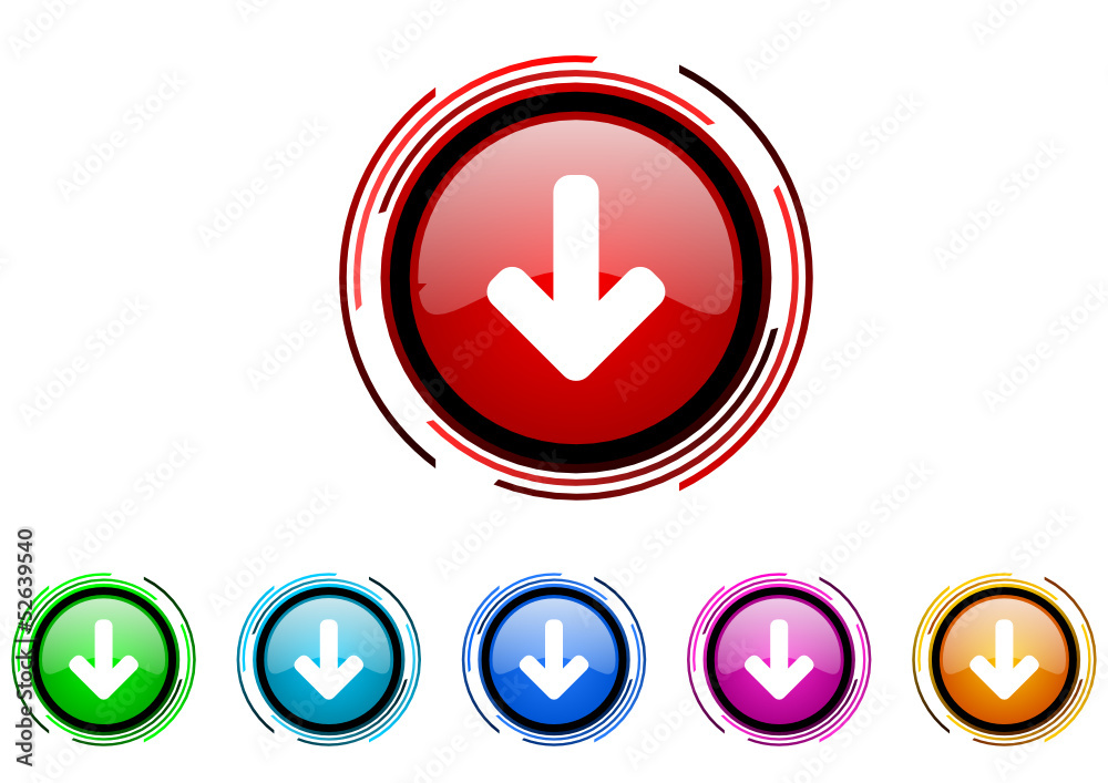 Aufkleber arrow vector glossy web icons set on white background