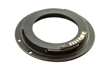 Ring adapter mouth for camera isolate on white background