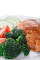 Closeup of Salmon Dinner