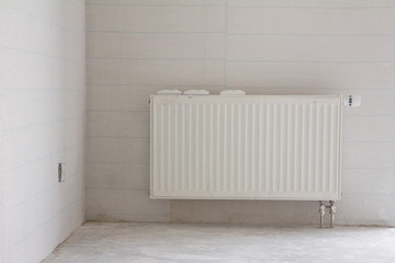 White radiator installation
