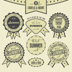 Set of summer events related vintage labels