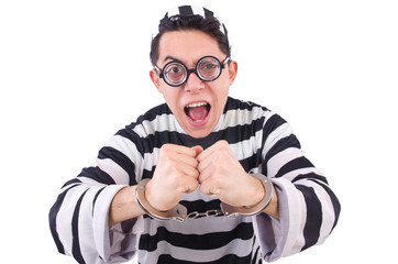 Funny convict isolated on the white