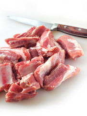 Uncooked pork ribs