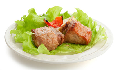 Shashlik on the plate