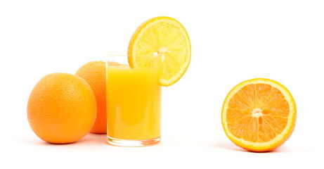 Orange juice and oranges