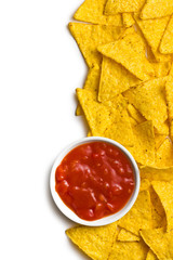 nachos and tomato dip