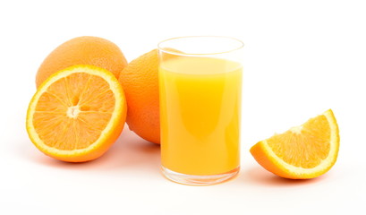 Orange juice and oranges