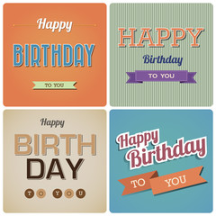 Obraz premium Vintage Happy Birthday Card.Illustration