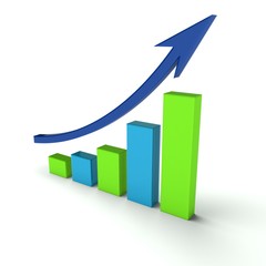 Business Graphic and rising arrow