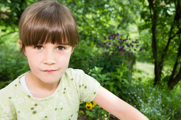 Pretty little girl outdoor portrait