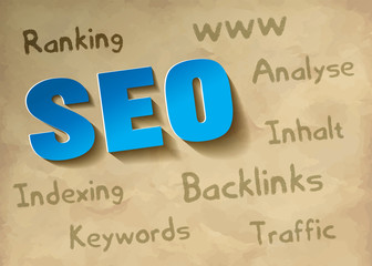 SEO Blau Vintage Papier