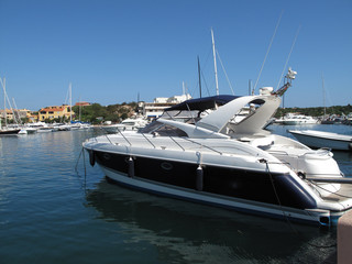 Fototapeta premium Marina with yachts. Summer in Sardinia.