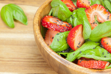 Strawberry Spinach Salad with Poppy seed and sesame dressing