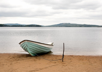 Boat on sandy beach
